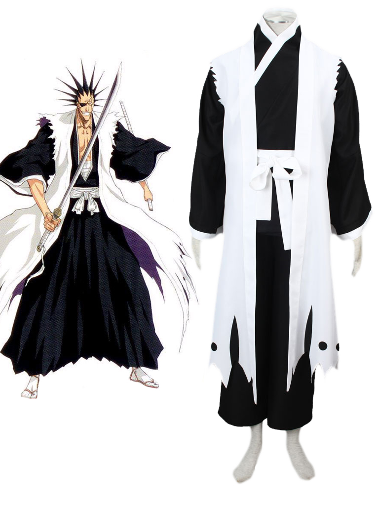 Bleach Gotei Thirteen Kenpachi Zaraki Captain of the 11th Division Soul Reaper Kimono Cosplay Costumes